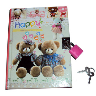 中小学生秘密记事本2把钥匙多款 本 带锁日记本密码 50K迷你挂锁本