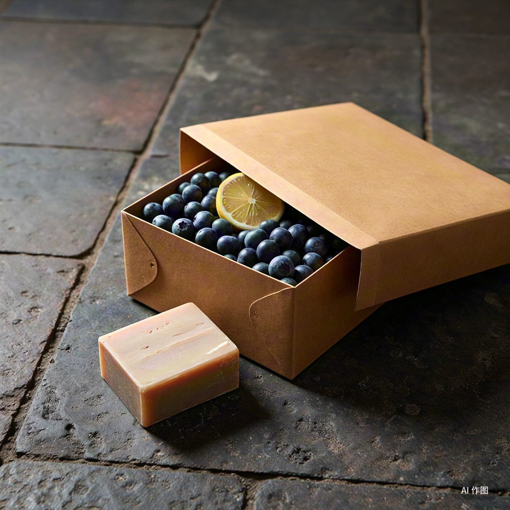 蓝莓柠檬手工皂 蓝庄9年香皂ph7 植物天然古法冷制洗脸手沐浴
