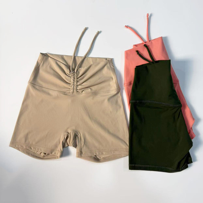 高腰性感运动短裤女紧身蜜桃提臀