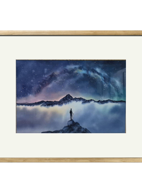 58x43cm纯手绘优秀水彩画 茶室办公室客厅收藏装饰画