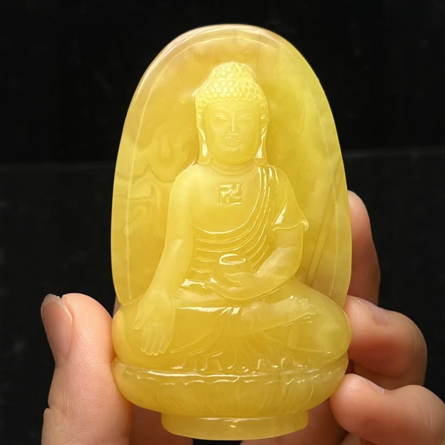 天然蜜蜡吊坠观音文殊普贤千手