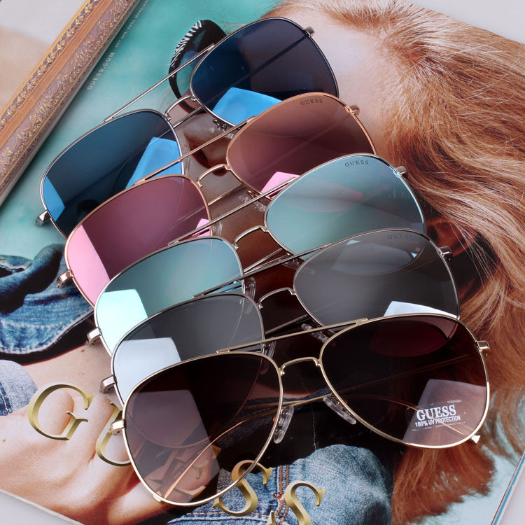 新款 欧美 女士太阳镜 男士墨镜 炫彩 飞行员 蛤蟆镜 UV400