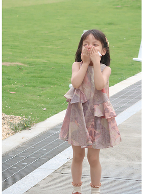 AnyinGirl 2026夏季纯棉透气凉爽女宝宝连衣裙儿童宽松无袖背心裙