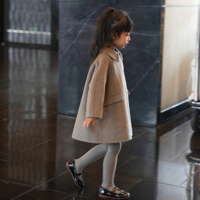 AnyinGirl 【风度】山羊绒大衣男女童高端气质双面尼羊毛保暖外套