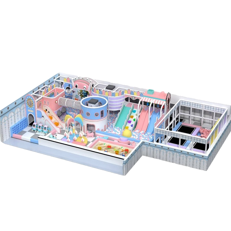 Large and small naughty castle children's park, indoor playground equipment, shopping mall, trampoline, parent-child restaurant, slide facilities