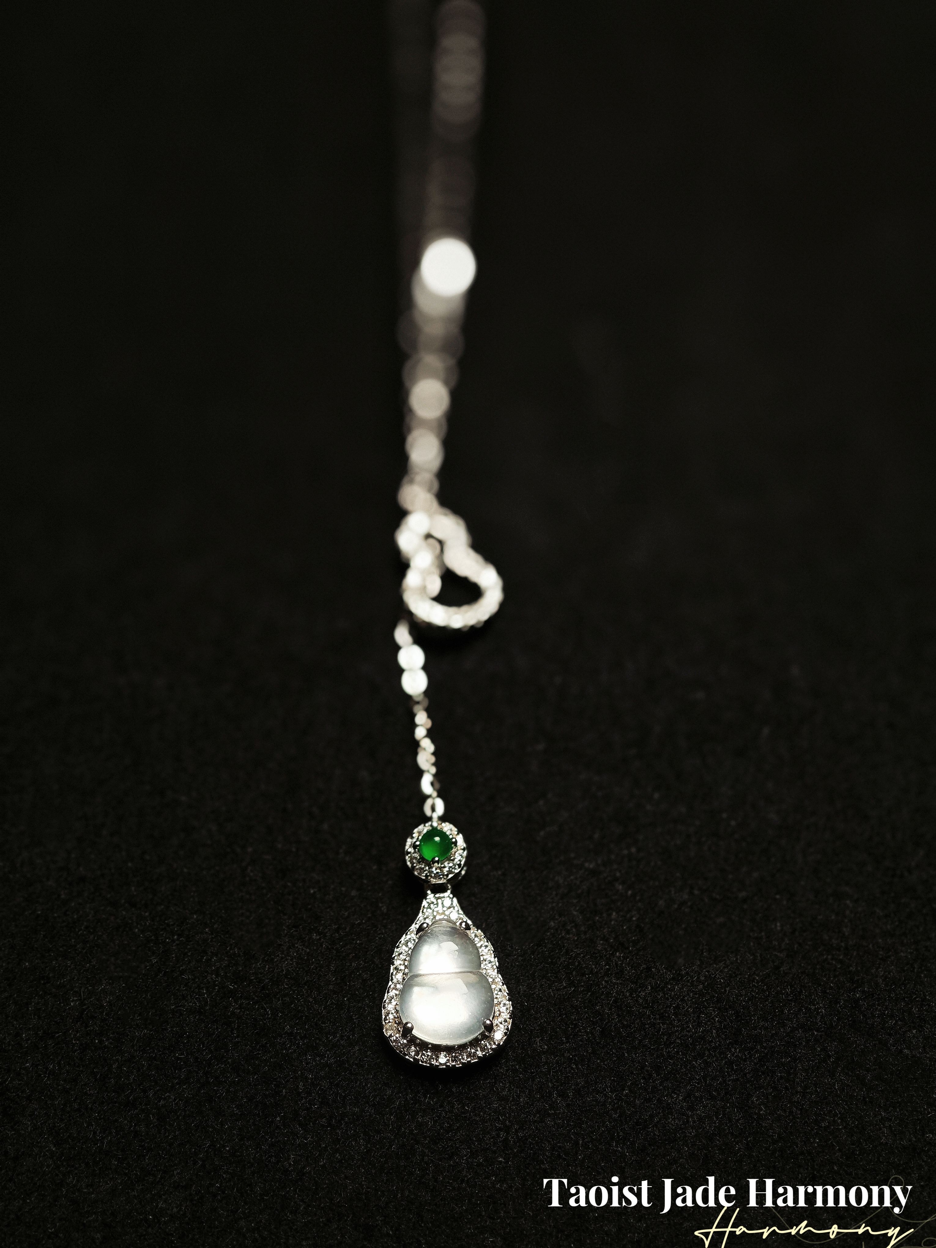 天然水沫玉葫芦项链女S925银小众