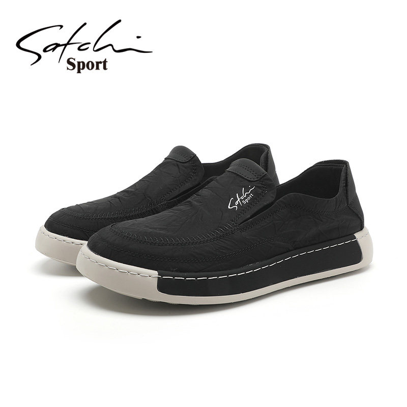 Satchi Sport/沙驰运动休闲一脚蹬男鞋百搭商务舒适软底布鞋透气