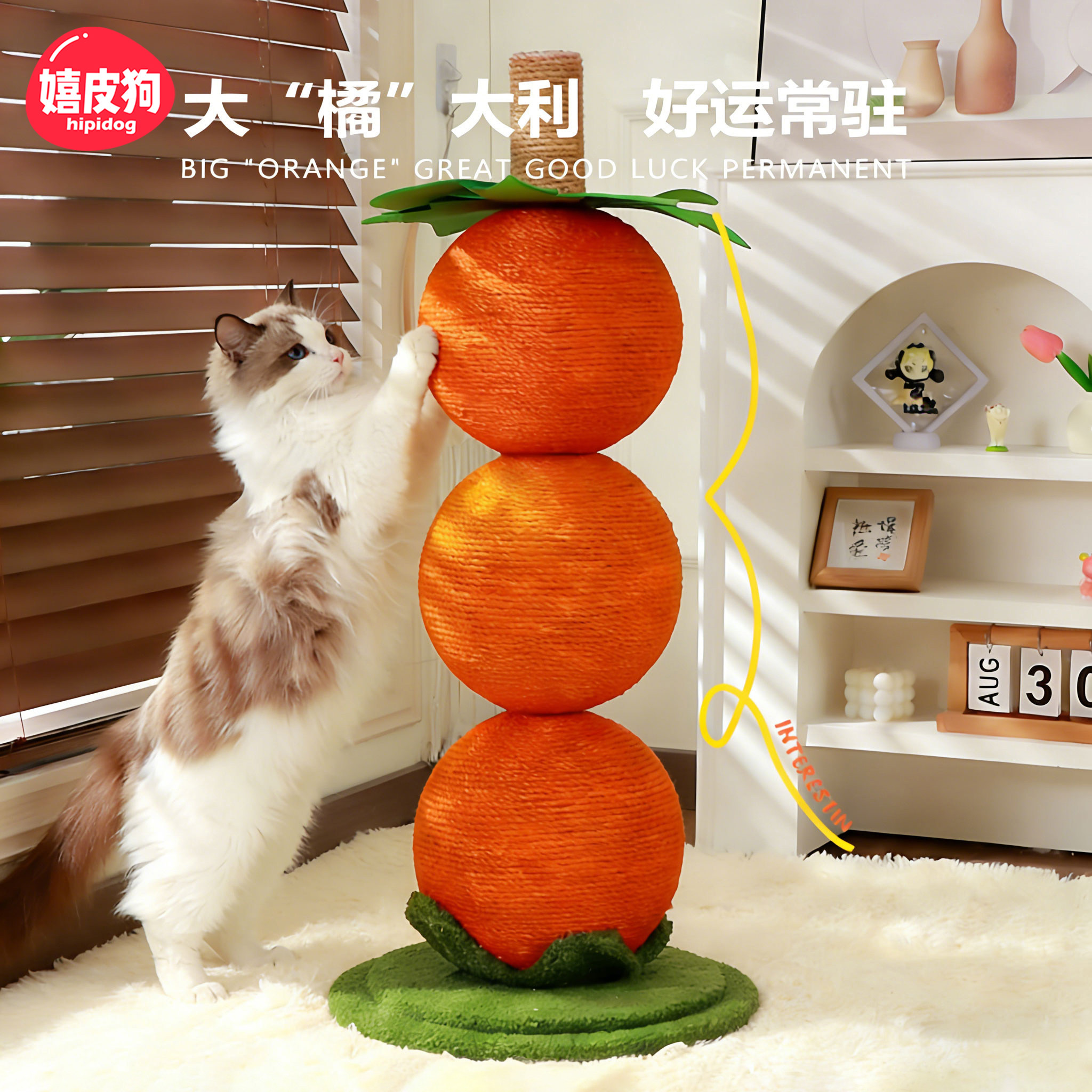 猫爬架家用小户型不占地猫抓球磨爪子猫爬柱猫爬树猫咪攀爬剑麻柱