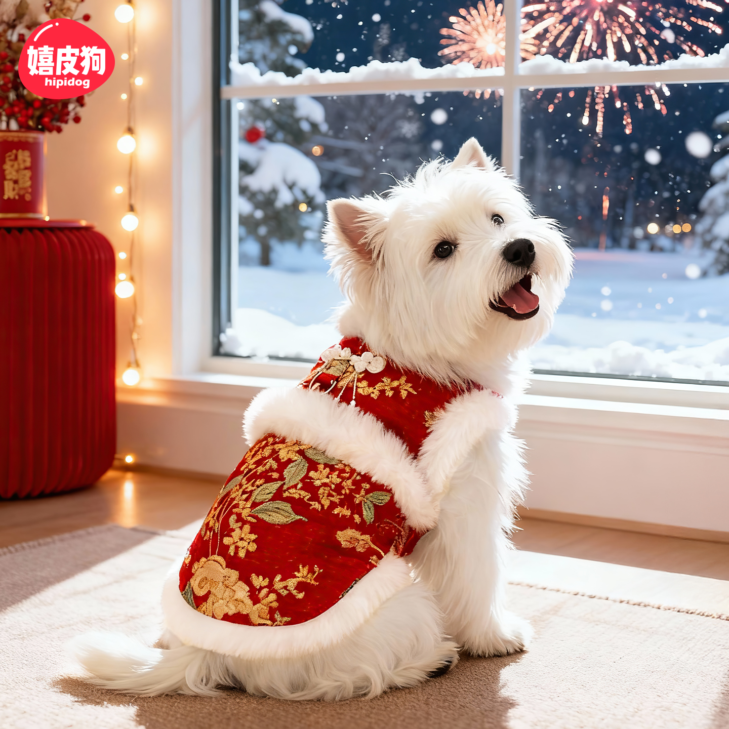 【好物体验专享】喜庆圣诞小狗狗衣服冬天加厚泰迪比熊雪纳瑞