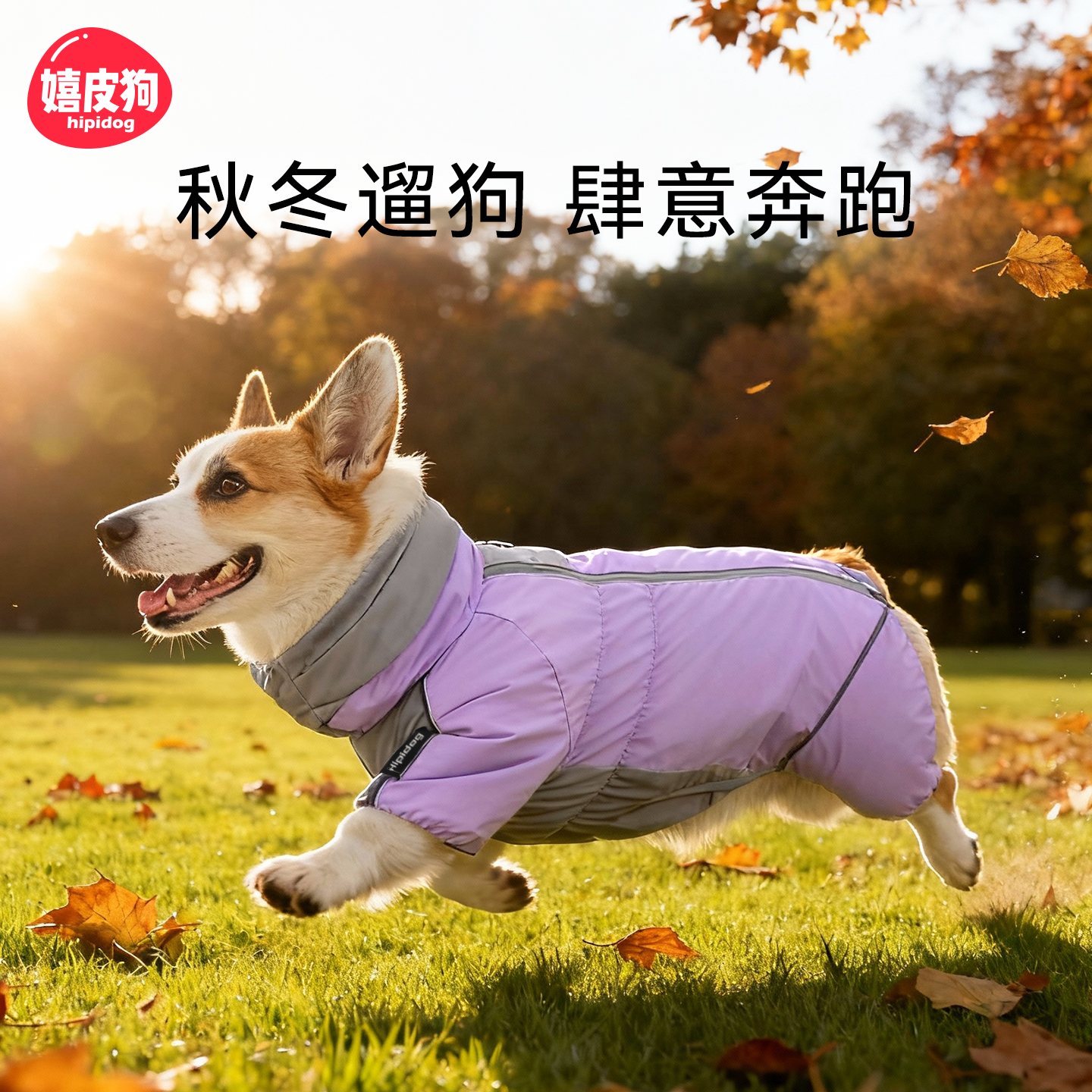 狗狗冲锋衣冬天柯基衣服法斗冬装腊肠冬季加厚宠物中型犬四脚棉衣