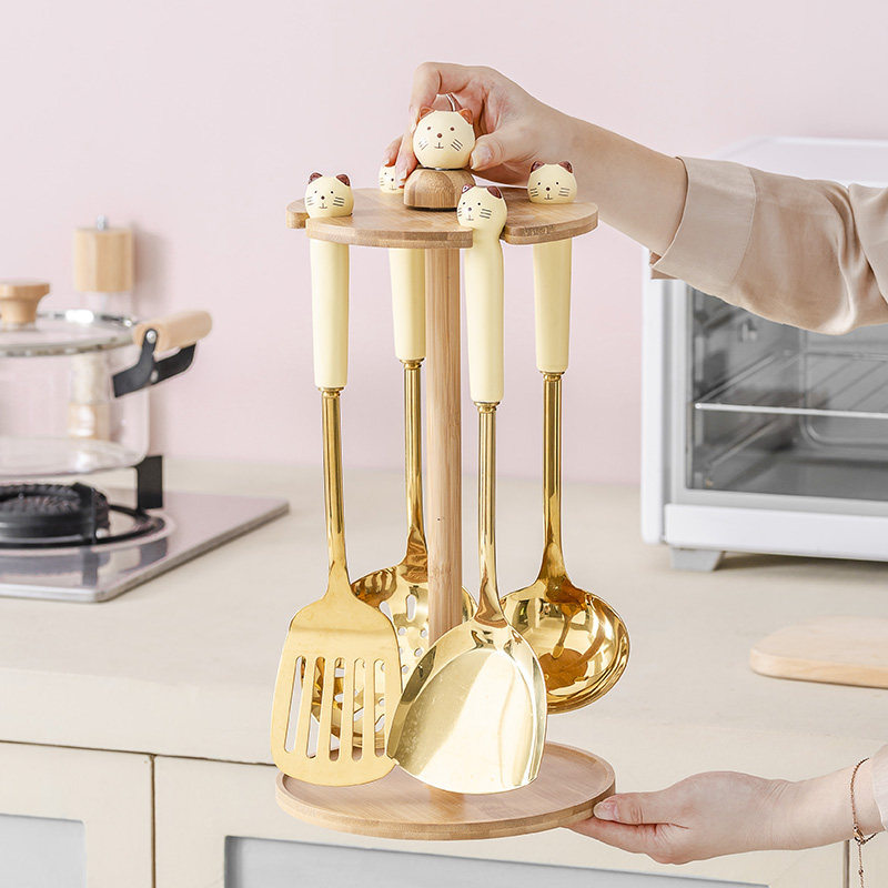 锅铲不粘锅套装汤勺漏勺不锈钢厨房用品家用可爱厨具全套炒菜铲子,厨房/烹饪用具,锅铲,淘宝优惠券,粉丝福利购,淘宝优惠卷