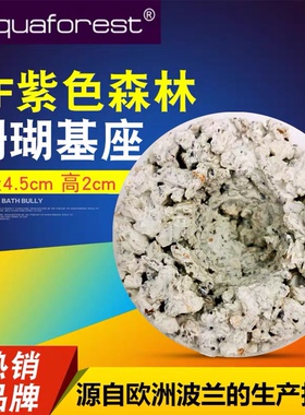 紫色森林AF珊瑚基座适合SPS硬骨珊瑚断枝繁殖不含铝透水固定基石