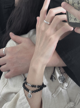 足银999活口可调节情侣对戒