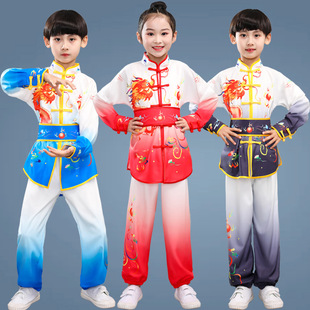 幼儿元旦旗子舞霸王别姬旗风少年中华少年功夫训练武术表演服装出