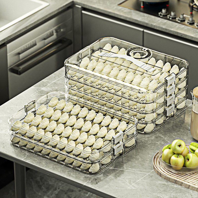 饺子盒2025新款多层放生馄饨的盒子冷冻冰箱收纳盒塑料速冻实物盒,收纳整理,饺子盒,淘宝优惠券,粉丝福利购,淘宝优惠卷
