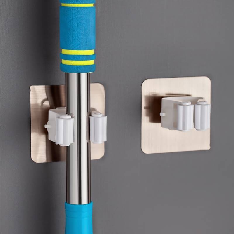 拖把架免打孔家用卫生间壁挂拖把夹厨房挂架收纳拖把挂钩