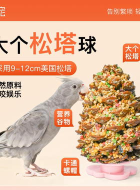 青松宠鹦鹉零食大个松塔啃咬球