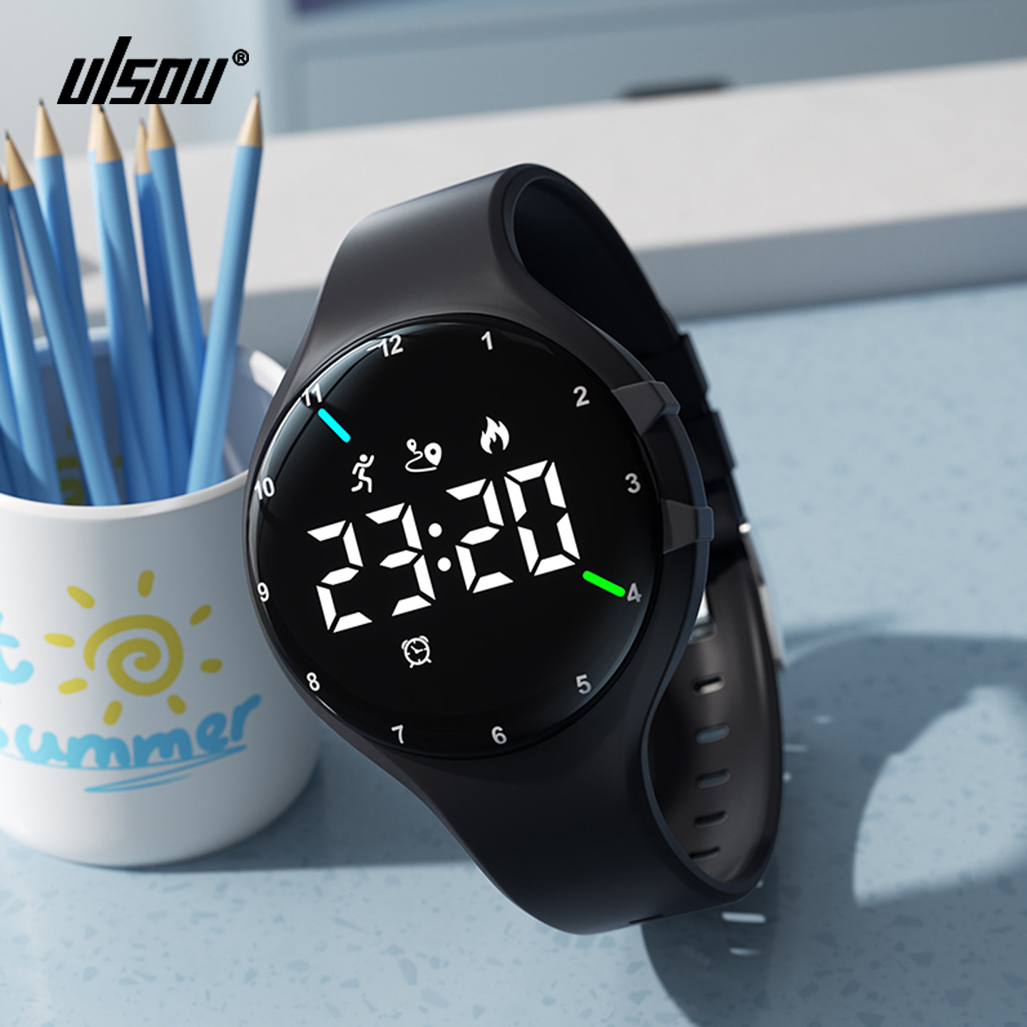 佑烁LED简约男款学生手表