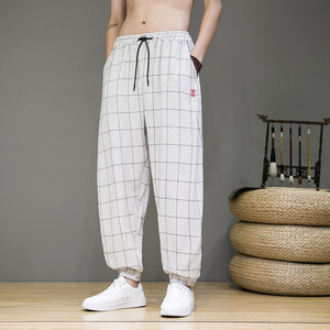 春夏风长裤男宽松大码束脚哈伦裤潮阔腿灯笼裤219-2-A01-P60图片