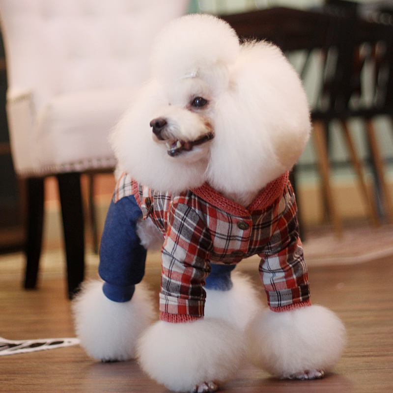 小型犬格子狗狗衣服