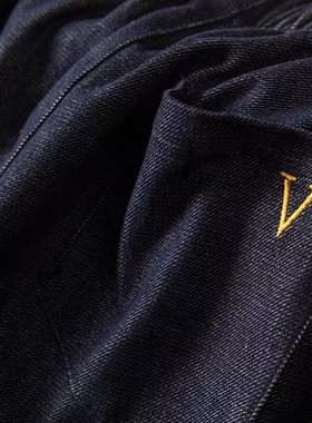 巨软针织牛仔 法国拼缝刺绣九分锥形气球裤女春天家H 9M74 特