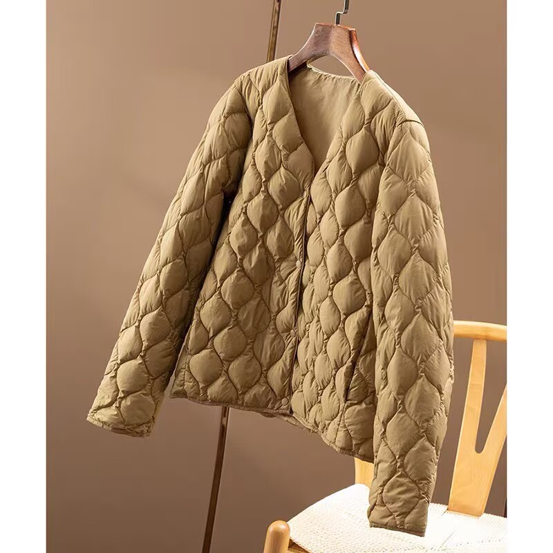 好东西当白菜卖！不惊喜无条件退！90绒内搭圆领轻薄羽绒服外套女