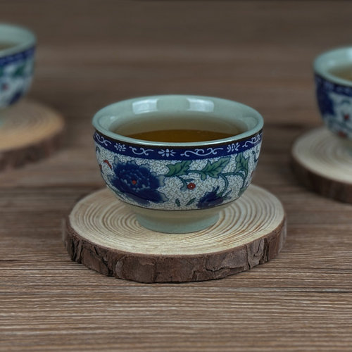 青花瓷复古茶杯小号品茗杯子