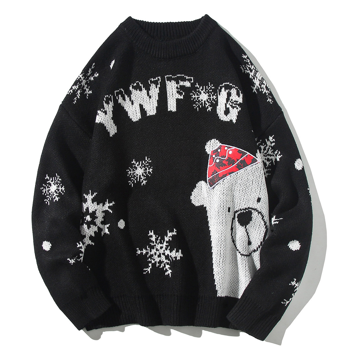 Q3001送围脖冬季港风男女圣诞毛衣加厚针织衫外套宽松P88,男装针织衫/毛衣,电商C306