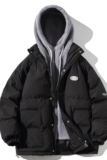 EY105冬季港风潮休闲男女加厚假两件羊羔毛棉服棉衣外套白底P148，男装棉衣，电商C306
