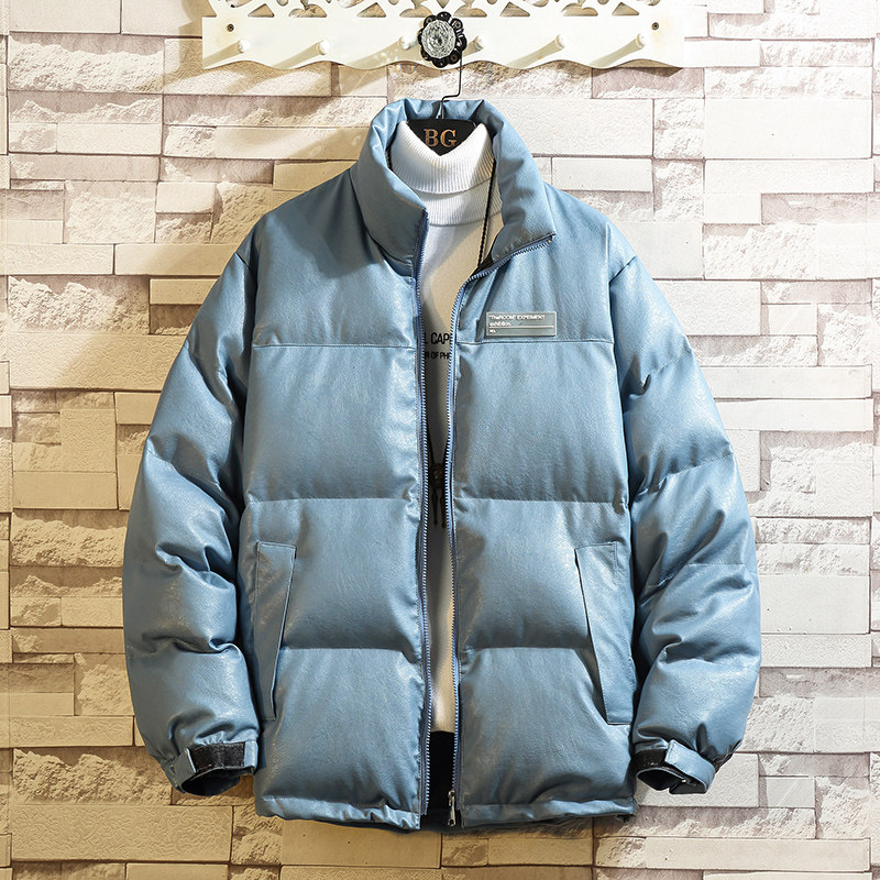 Q603皮衣外套男冬季棉服日系大码宽松棉衣男皮面棉服棉袄P128,男装皮衣,电商C306