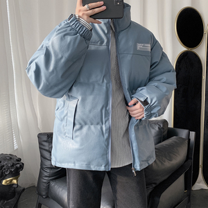 Q603 冬季港风男女机车服立领棉衣皮衣加厚棉服外套日系大码 P128图片