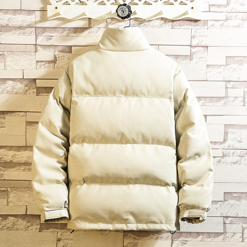 Q603皮衣外套男冬季棉服日系大码宽松棉衣男皮面棉服棉袄P128,男装皮衣,电商C306