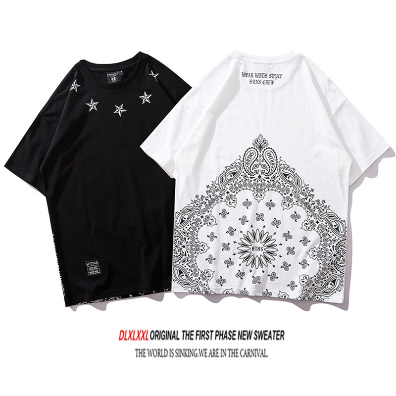 West Coast Harajuku Bandanna  printing Short sleeved men and women Chaopai Easy Skate T-shirt Europe and America Hip hop student jacketin the Men's clothing, T-shirt  category - from Buy2taobao.com to provide professional Taobao agent buy service