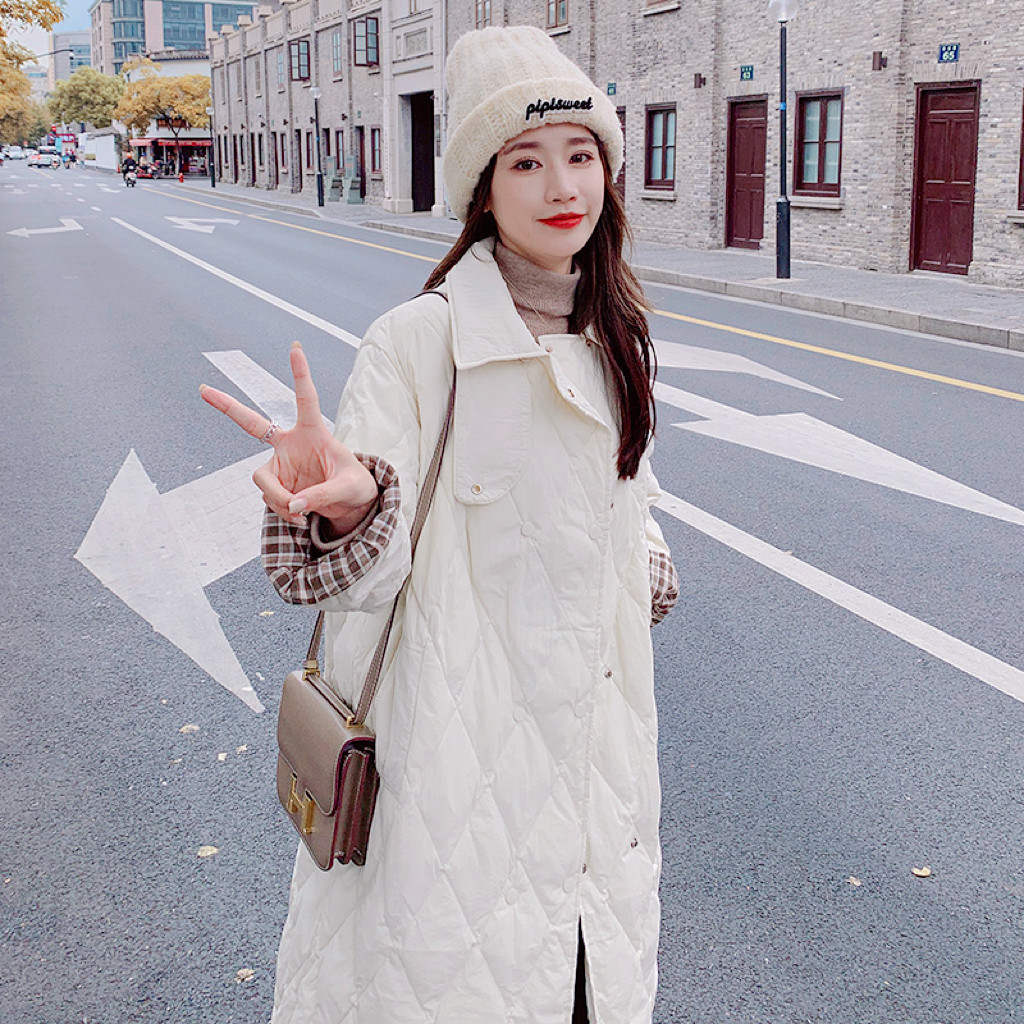 现货可拿轻薄菱格撞色服羽绒衣207-8819P175控258，女装棉衣/棉服，卡莱