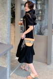 现货22夏新主赫本风贝壳绣连衣裙褶皱衬衫裙207-J788P110控168，女装连衣裙，卡莱