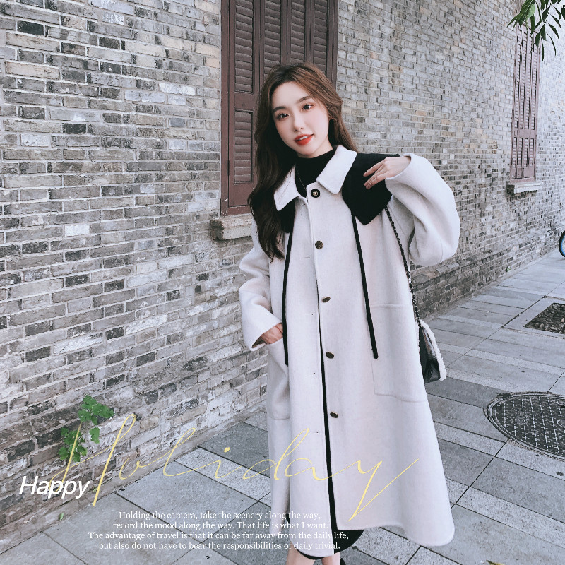 新款22冬装新款可拆卸领毛呢大衣外套207-J8818P185控268,女装毛呢外套,卡莱
