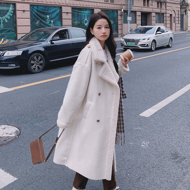 现货羊羔毛皮毛一体中长款机车服外套207-J8862P195控278,女装棉衣/棉服,卡莱