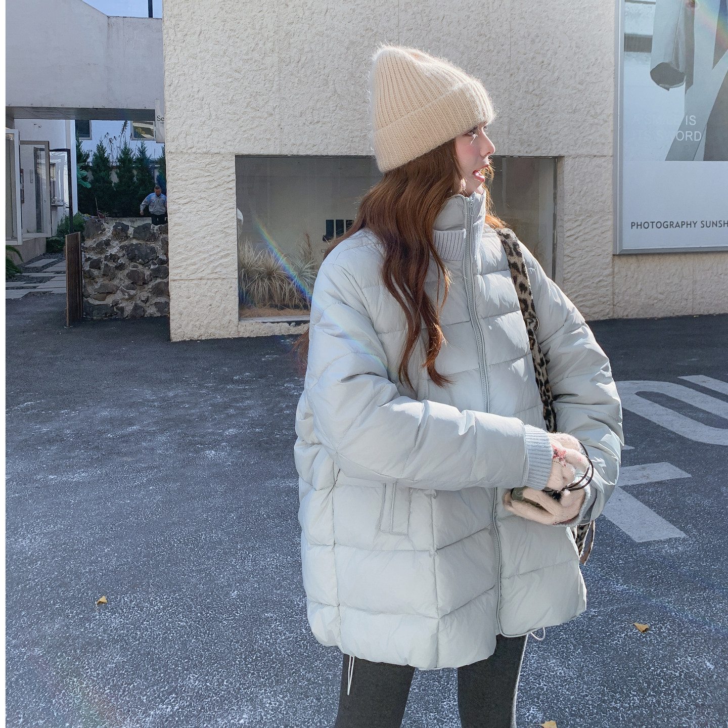 现货针织拼接排骨羽绒服白鸭绒207-1820P295控418，女装羽绒服，卡莱