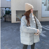 新款现货针织拼接羽绒服白鸭绒207-1820P295控418，女装羽绒服，卡莱