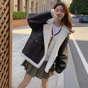 现货档口可拿高品质皮毛一体羊羔毛机车服207-J8806P185控268图片