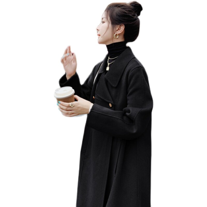 大货主推新款双排扣基础毛呢大衣外套207-J0986P175控258,女装毛呢外套,卡莱