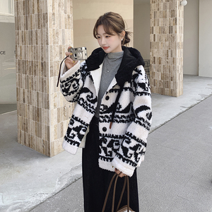 现货 复古费尔岛宽松羊羔毛皮毛一体外套207-213P195控278,女装皮草,卡莱