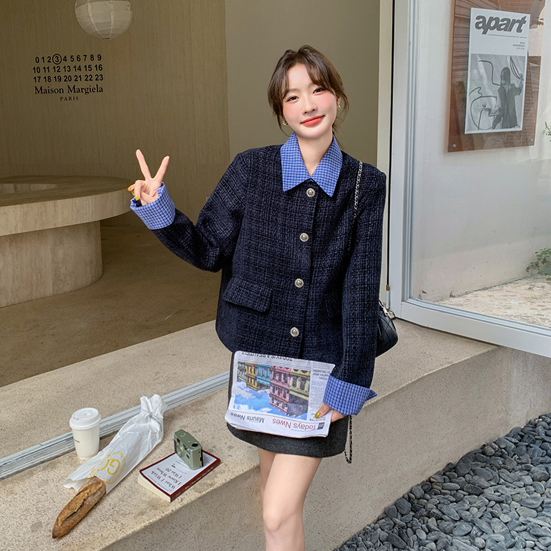 【春款现货】数据好假两件拼接小香风外套207-1067P145控228,女装短外套,卡莱