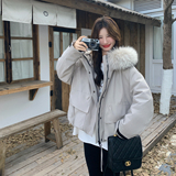 现货数据好连帽大毛领冲锋衣羽绒服90白鸭绒207-1898P345控468，女装羽绒服，卡莱