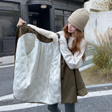 现货羊羔毛拼接宽松羽绒服风衣外套207-1818P275控398，女装羽绒服，卡莱