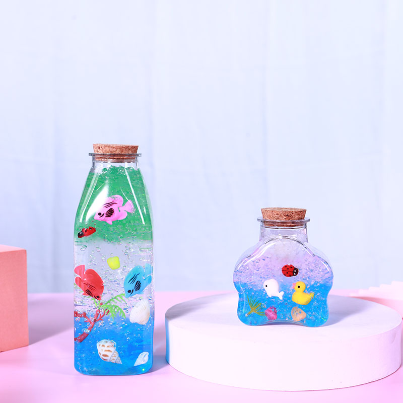 diy手工瓶子海洋瓶材料包水宝宝泡大珠许愿瓶小玻璃瓶木塞漂流瓶