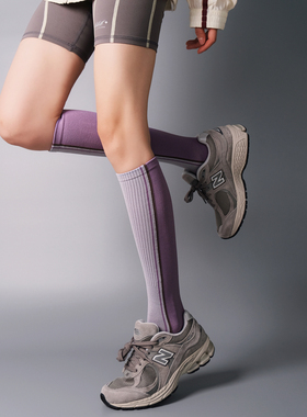 ROUJOY |紫色竖纹运动压力弹力加压小腿骑行跳绳跑步健身小腿DF