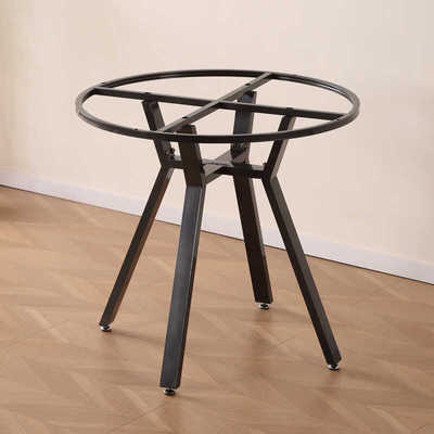 简约圆形大理石岩板茶几支架