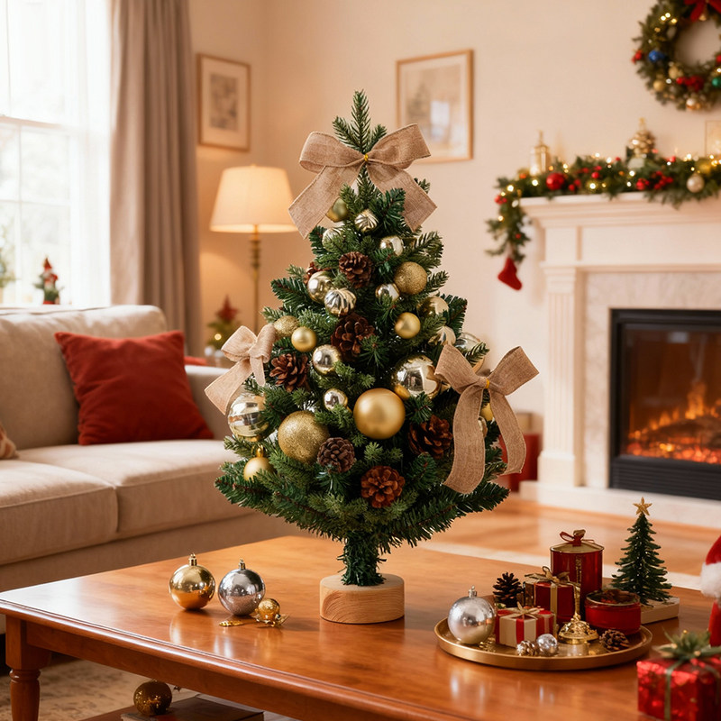 迷你圣诞树ins风网红家用diy套餐桌面小型摆件圣诞节装饰2025新款