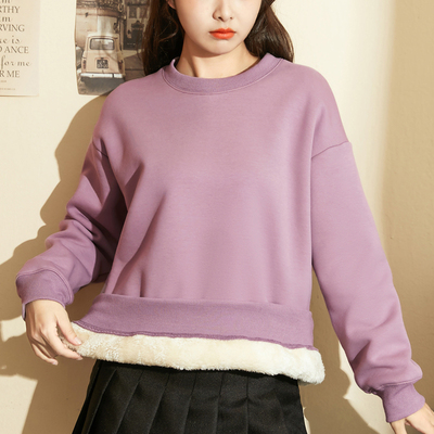 加厚羊羔毛宽松保暖显瘦卫衣女